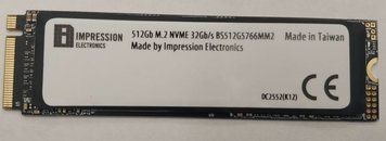 SSD 512Gb M.2 NVME Impression BS512G5766xM2 (де x може бути H &ndash; Hynix, I &ndash; Intel, M &ndash; Micron, S &ndash; Samsung, T - Toshiba в залежності від виробника чипів)